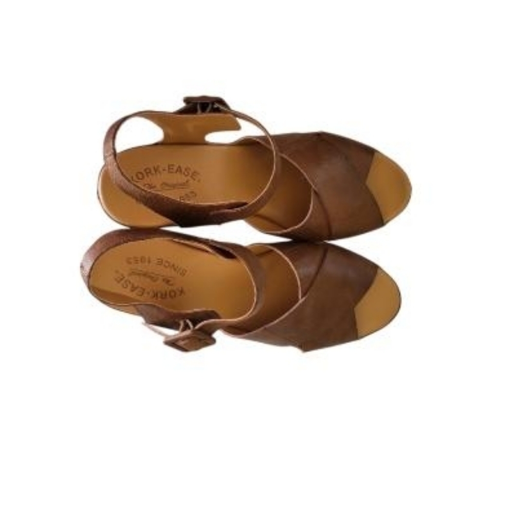 Kork Ease San Isabel Carlos Brown Leather Platform Clog Heel Sandal Shoe Women 8 - Picture 4 of 14